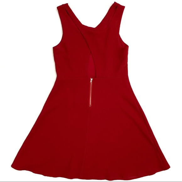 YA Los Angeles Red Skater Dress Cut Out Back - Picture 2 of 5